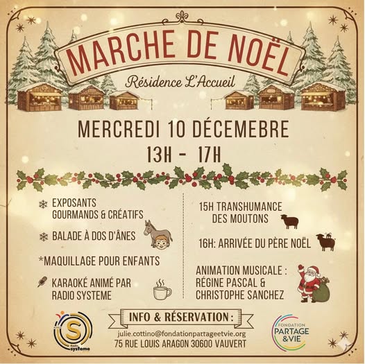 Marche de noel L'accueil 10 decembre 2025