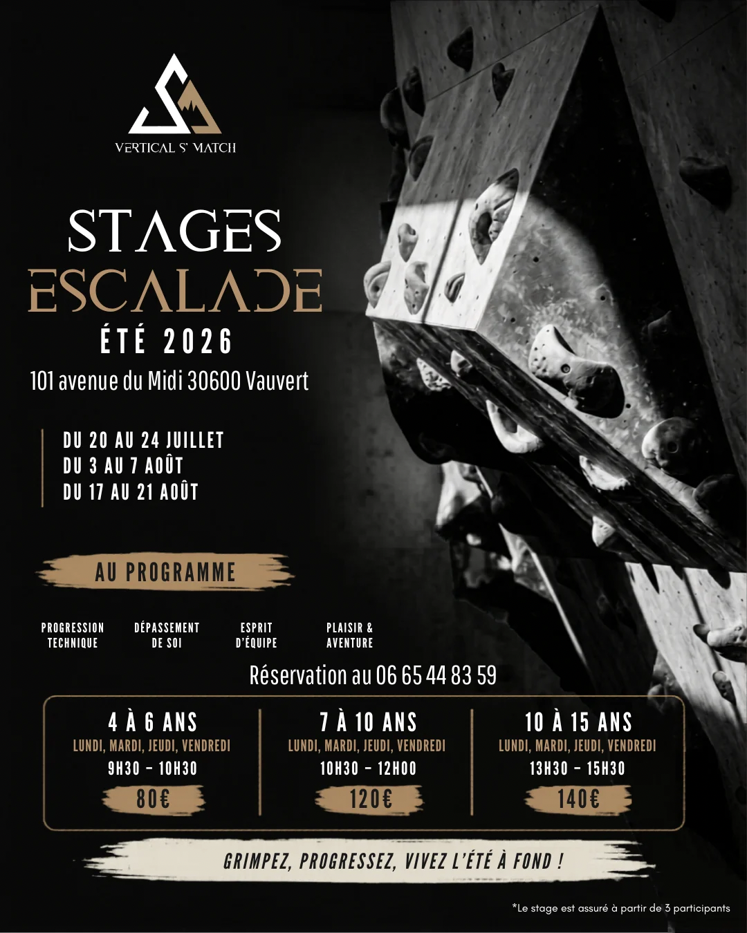 Stage escalade ete 2026 - Vauvert